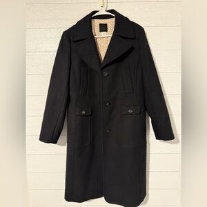 J. Crew Midnight Black Trench Coat Size 12